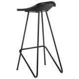 Tabourets de bar lot de 2 noir cuir véritable