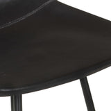 Tabourets de bar lot de 4 noir cuir véritable