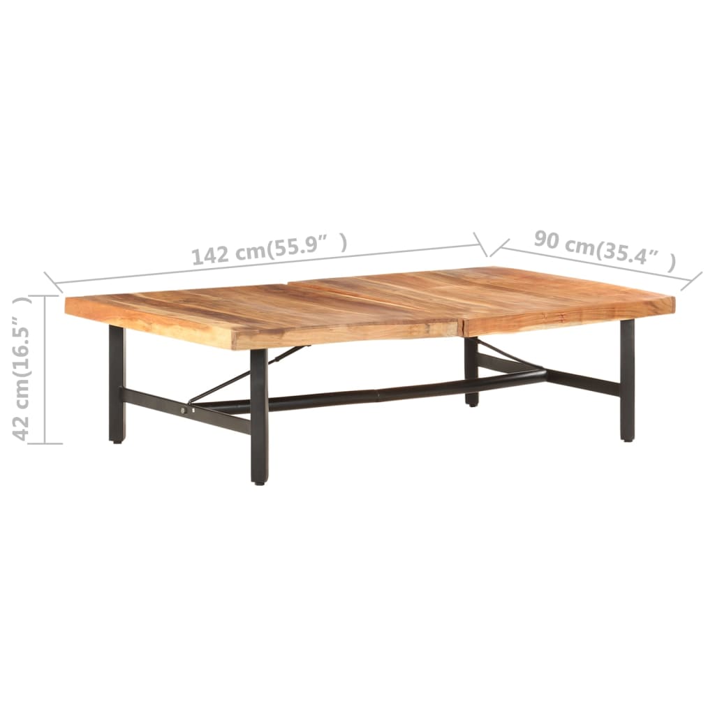 Table basse 142x90x42 cm Bois d'acacia massif