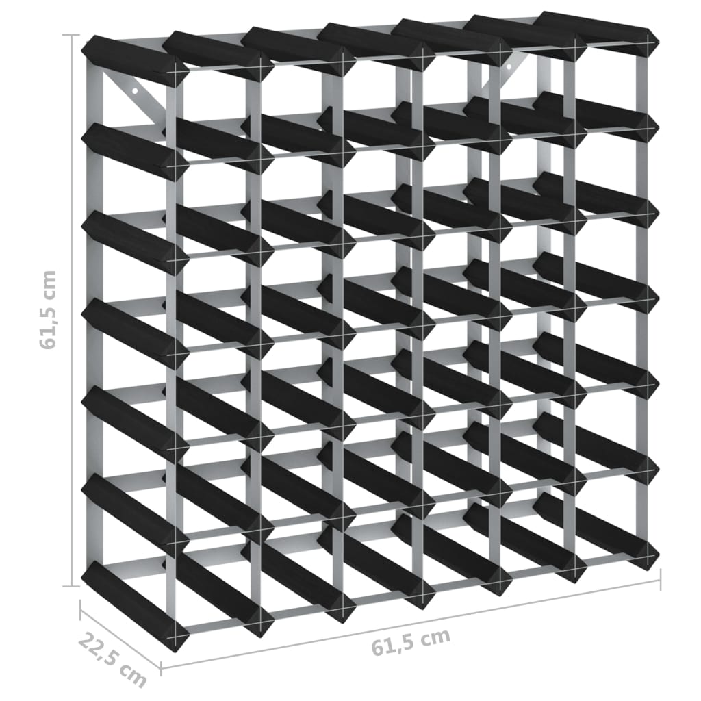 Casier à bouteilles pour 42 bouteilles Noir Bois de pin solide