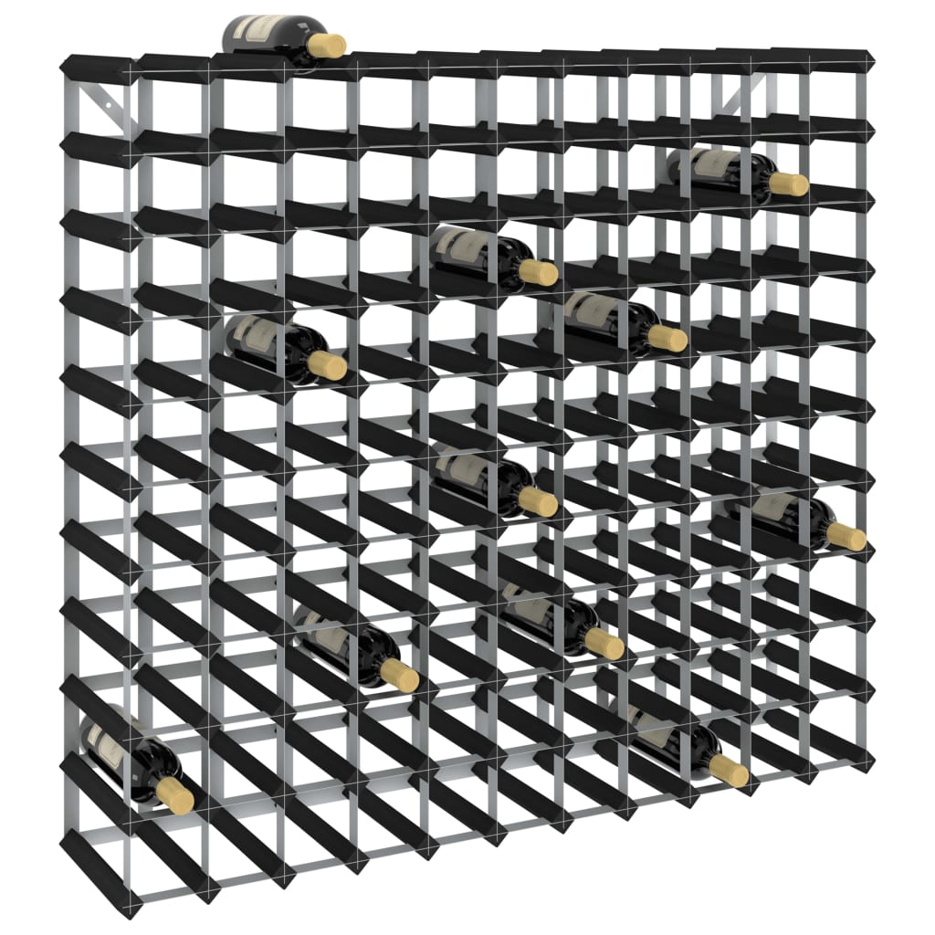 Bottle rack for 120 bottles Black Solid pine wood