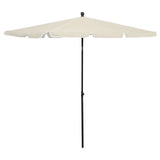 Garden parasol with pole 210x140 cm Sand