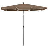 Garden parasol with pole 210x140 cm Taupe