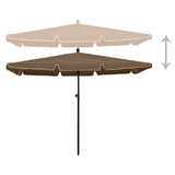 Garden parasol with pole 210x140 cm Taupe