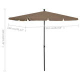 Garden parasol with pole 210x140 cm Taupe