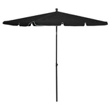 Garden parasol with pole 210x140 cm Black