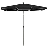 Garden parasol with pole 210x140 cm Black