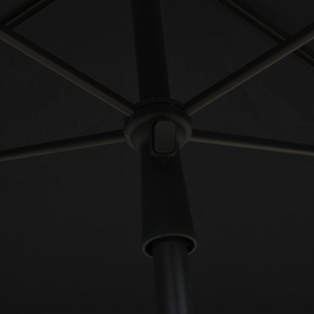 Garden parasol with pole 210x140 cm Black