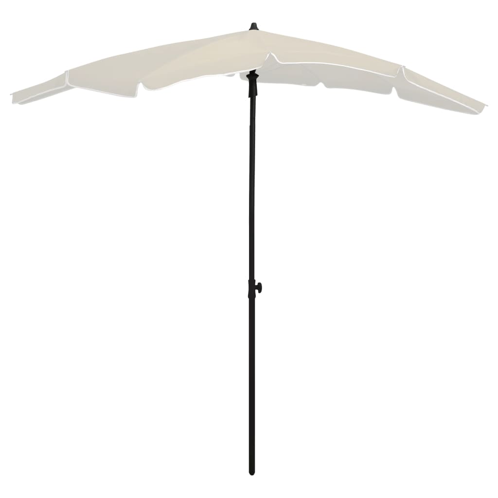 Garden parasol with pole 200x130 cm sand