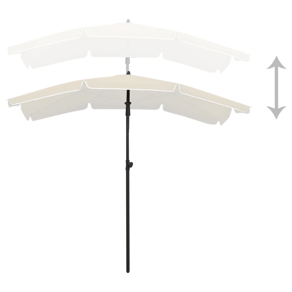 Garden parasol with pole 200x130 cm sand