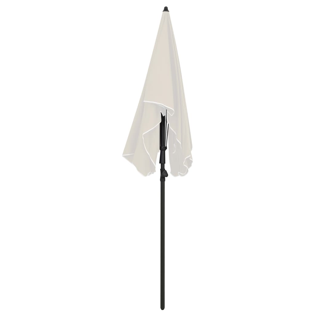 Garden parasol with pole 200x130 cm sand