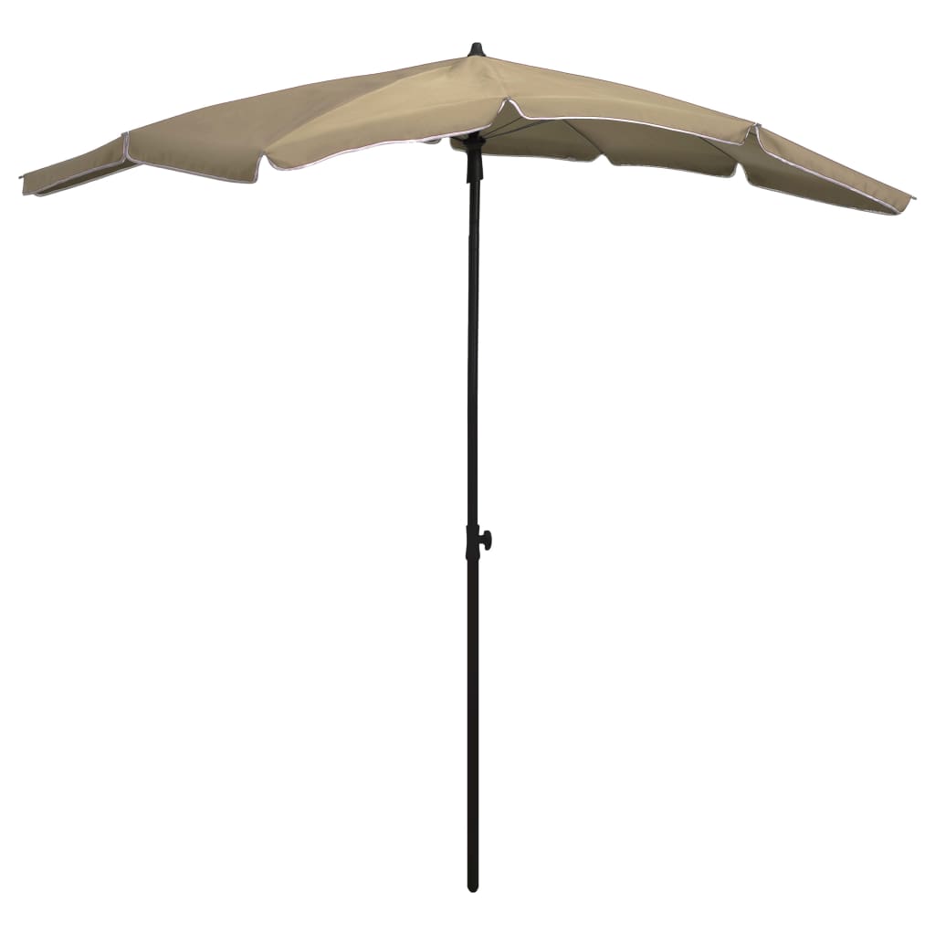 Garden parasol with pole 200x130 cm taupe