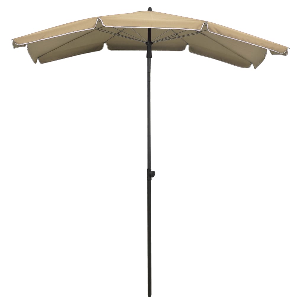 Garden parasol with pole 200x130 cm taupe