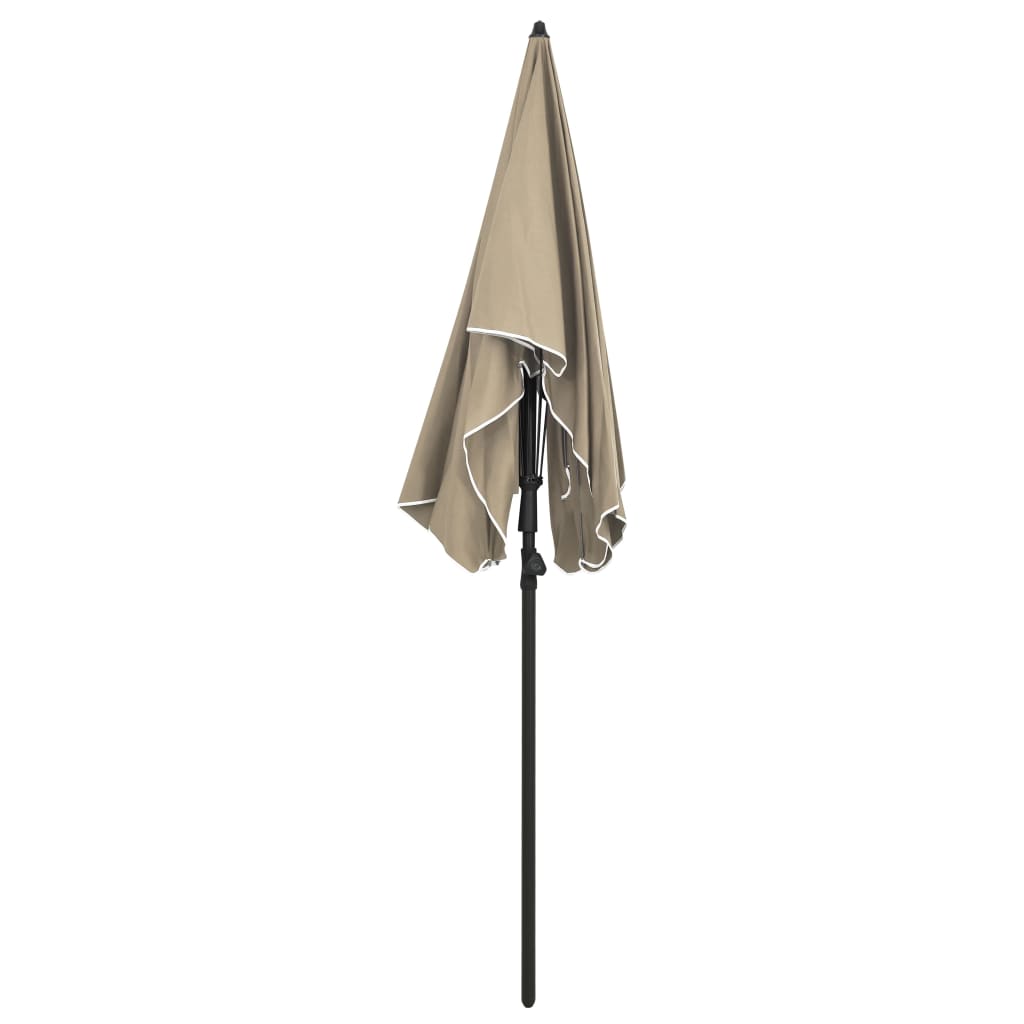 Garden parasol with pole 200x130 cm taupe