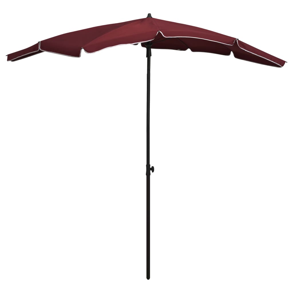 Garden parasol with pole 200x130 cm burgundy red