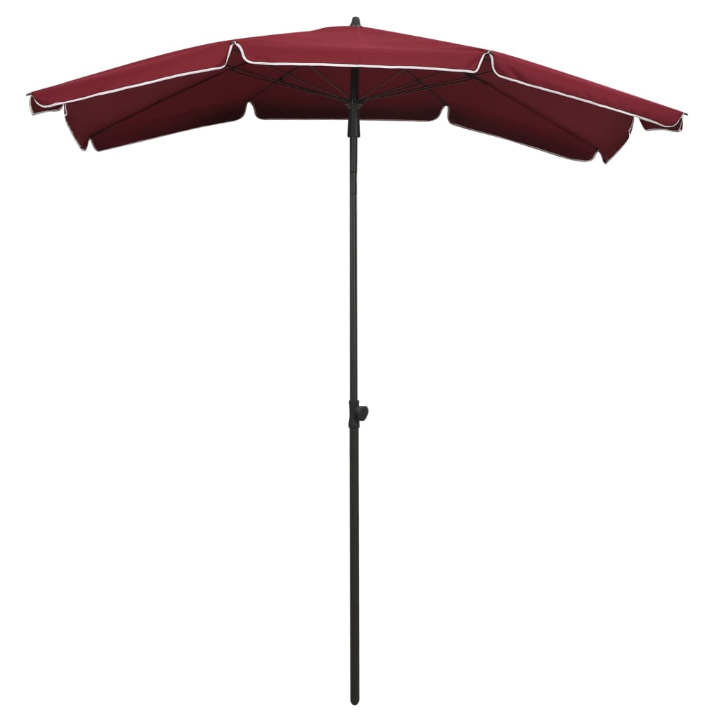 Garden parasol with pole 200x130 cm burgundy red