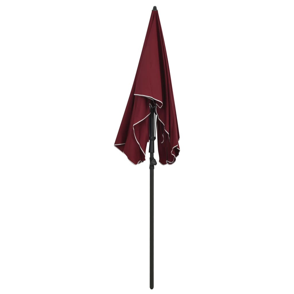 Garden parasol with pole 200x130 cm burgundy red