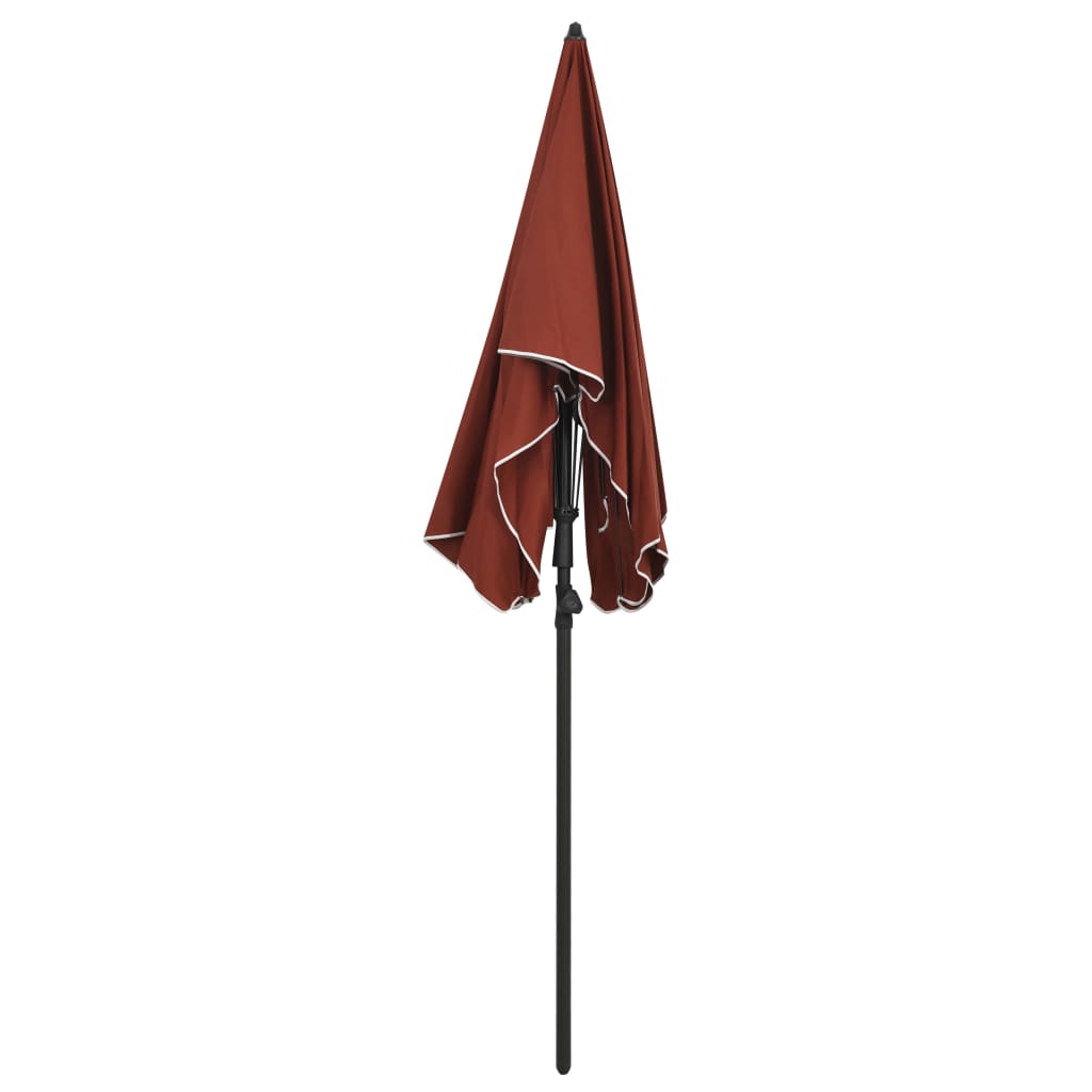 Garden parasol with pole 200x130 cm terracotta