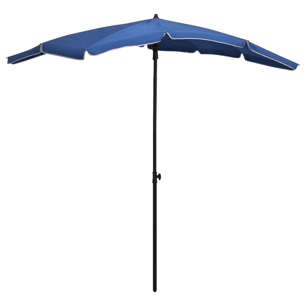 Garden parasol with pole 200x130 cm azure blue