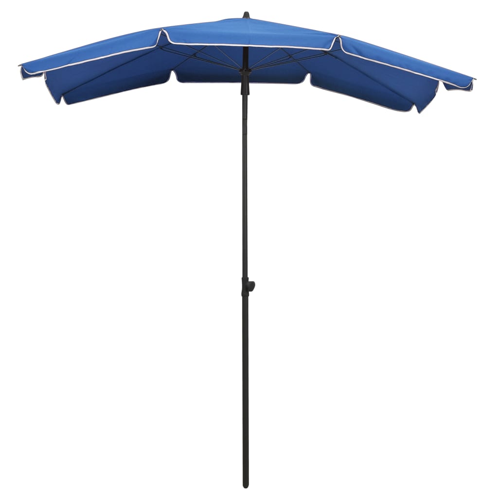 Garden parasol with pole 200x130 cm azure blue