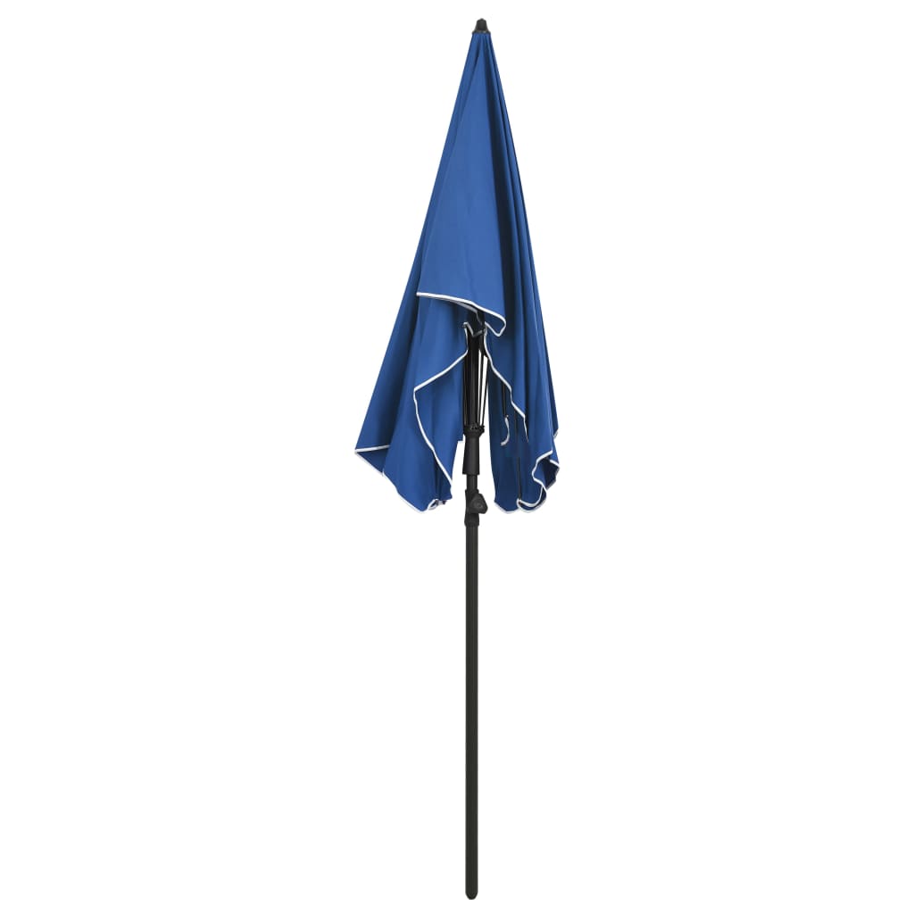 Garden parasol with pole 200x130 cm azure blue