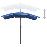 Garden parasol with pole 200x130 cm azure blue