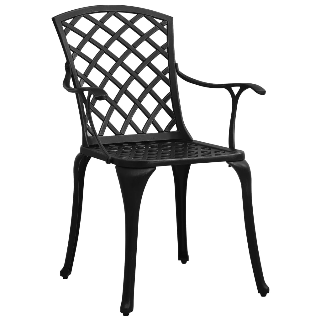 Chaises de jardin lot de 4 Aluminium coulé Noir