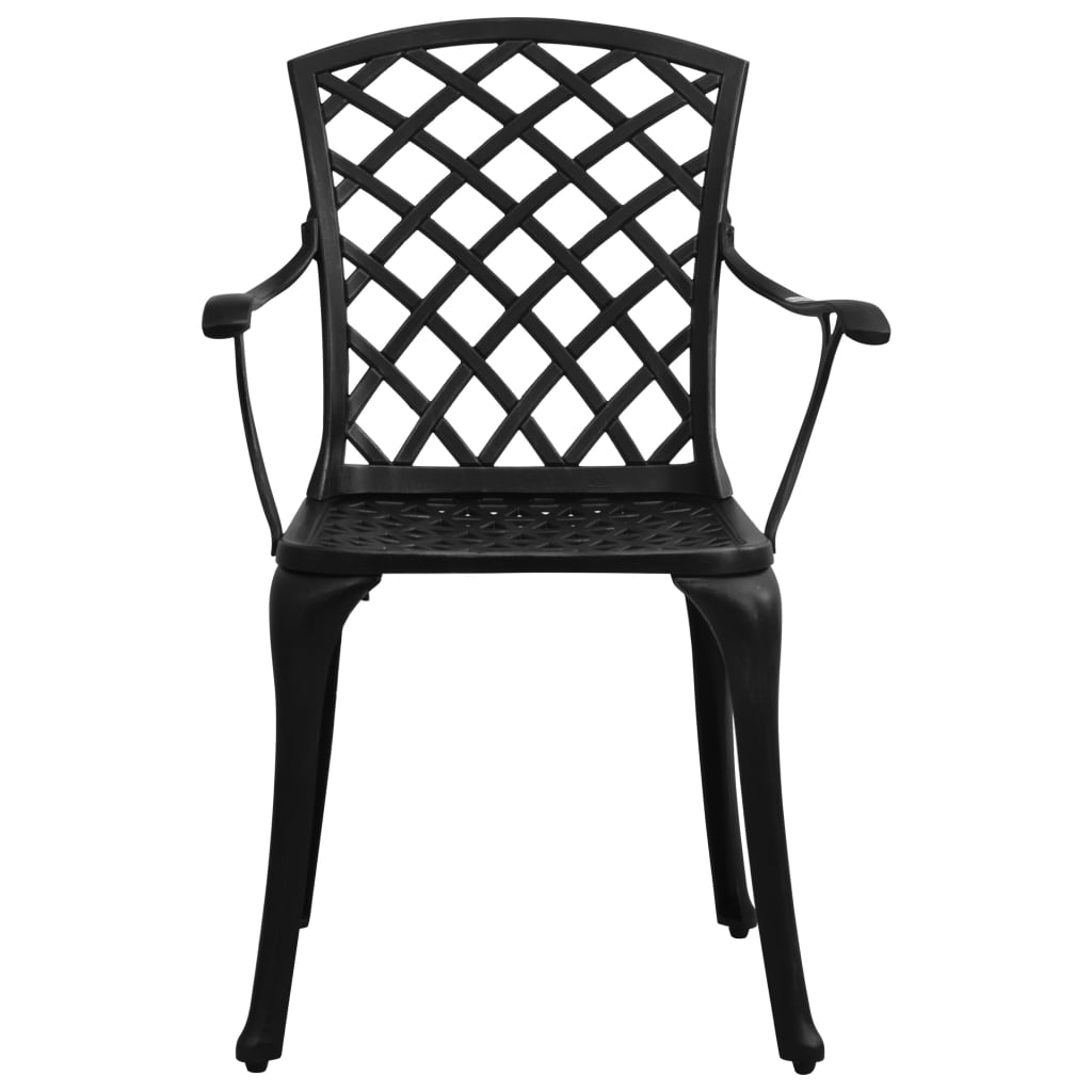 Chaises de jardin lot de 4 Aluminium coulé Noir