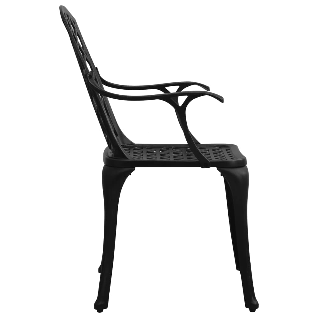 Chaises de jardin lot de 4 Aluminium coulé Noir