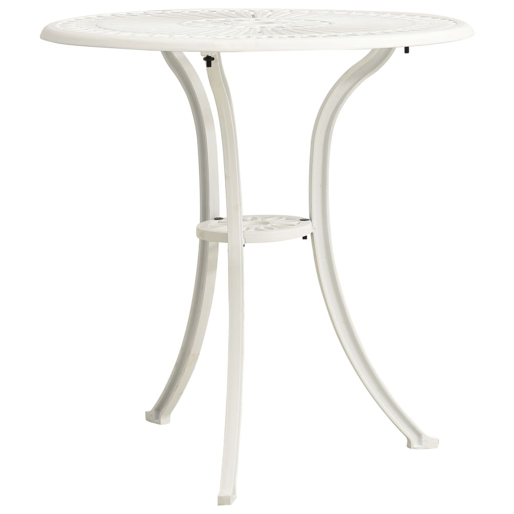 Table de jardin Blanc 62x62x65 cm Aluminium coulé