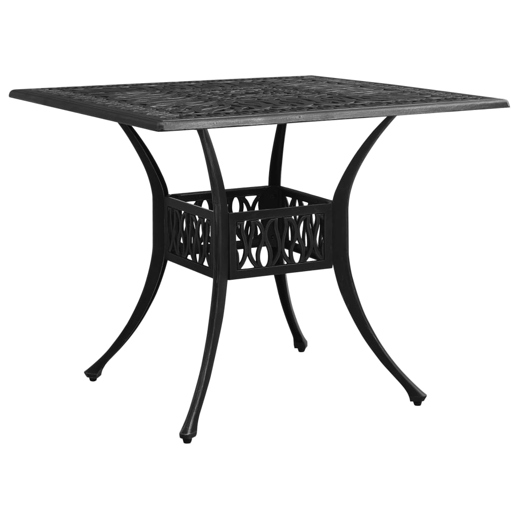 Black garden table 90x90x73 cm Cast aluminum