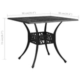 Black garden table 90x90x73 cm Cast aluminum