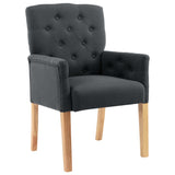 Chaises à manger avec accoudoirs lot de 2 gris tissu