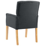 Chaises à manger avec accoudoirs lot de 2 gris tissu