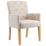 Chaises à manger avec accoudoirs lot de 2 beige tissu