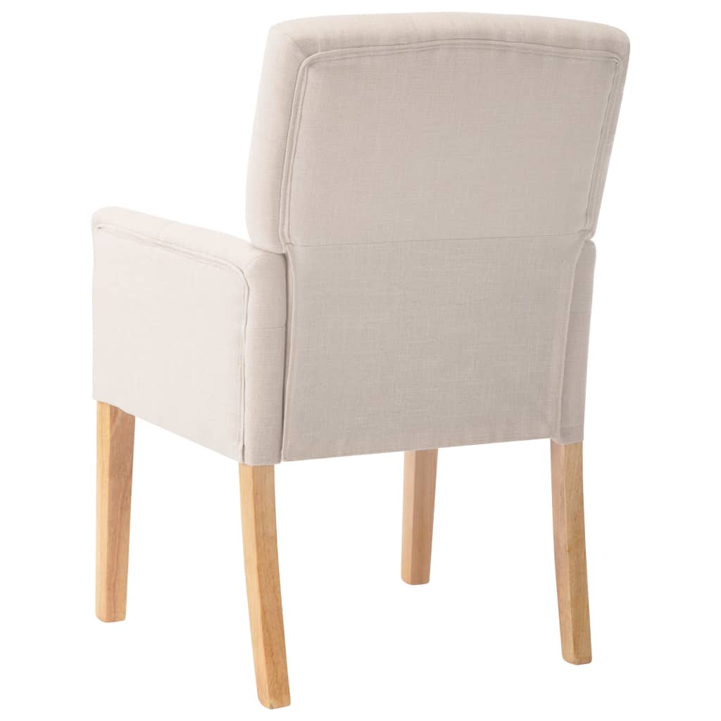 Chaises à manger avec accoudoirs lot de 2 beige tissu