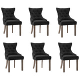 Chaises à manger lot de 6 noir tissu