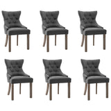 Chaises à manger lot de 6 gris tissu