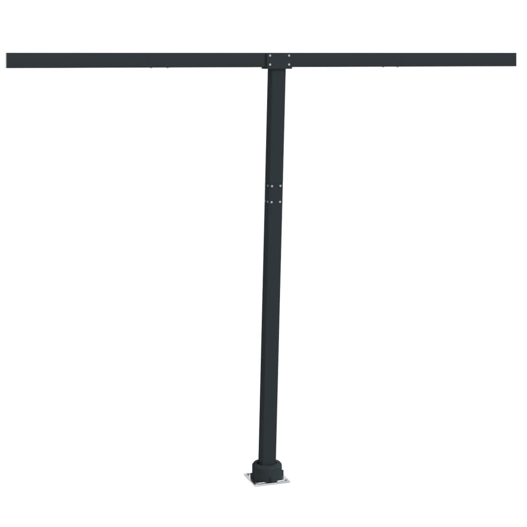 Jeu de poteaux d'auvent anthracite 300x245 cm fer