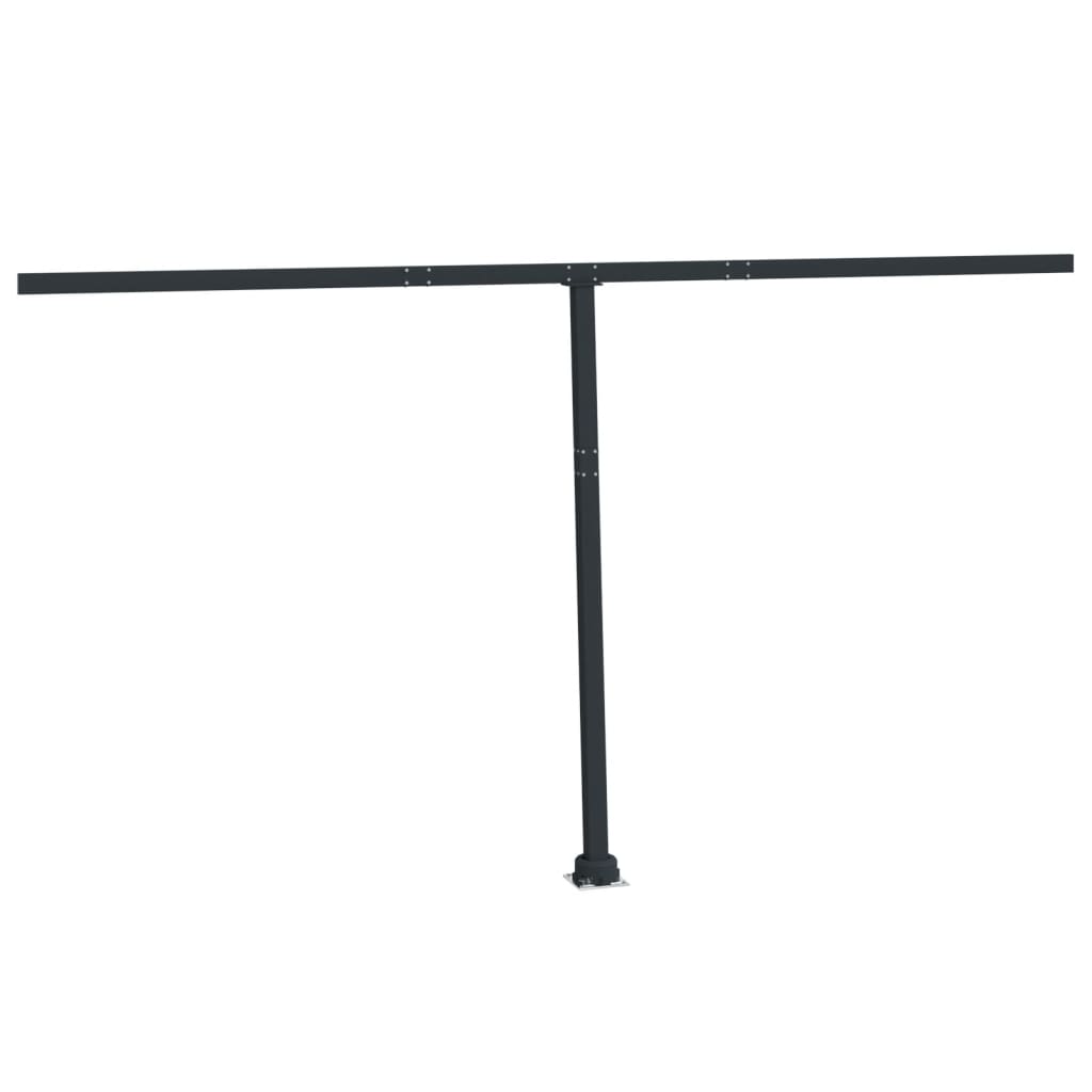 Jeu de poteaux d'auvent anthracite 450x245 cm fer