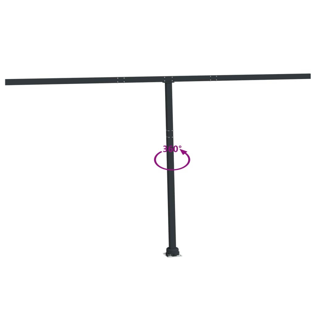 Jeu de poteaux d'auvent anthracite 450x245 cm fer