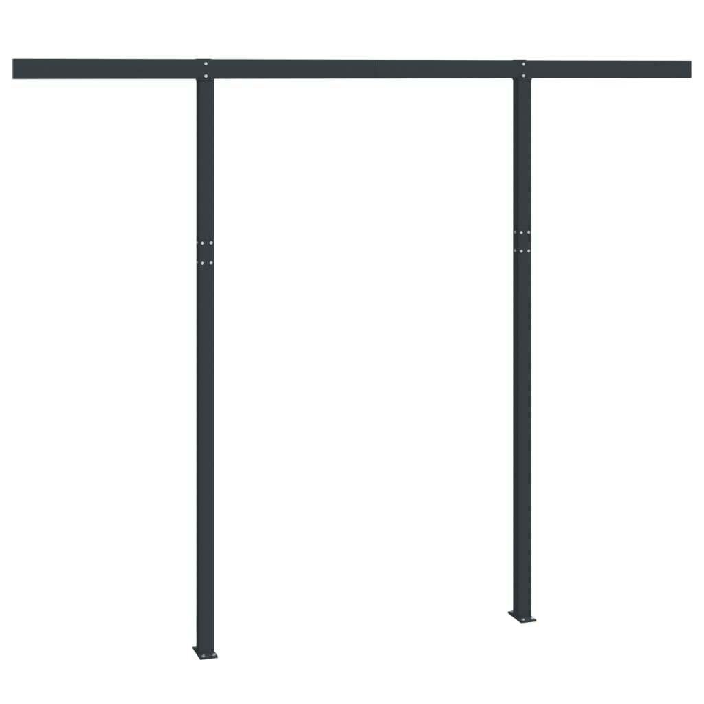 Jeu de poteaux d'auvent anthracite 300x245 cm fer