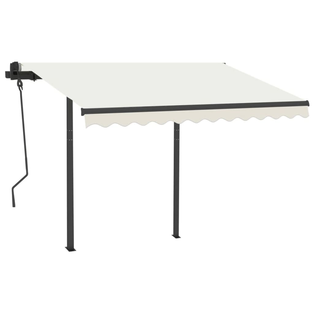 Jeu de poteaux d'auvent anthracite 300x245 cm fer