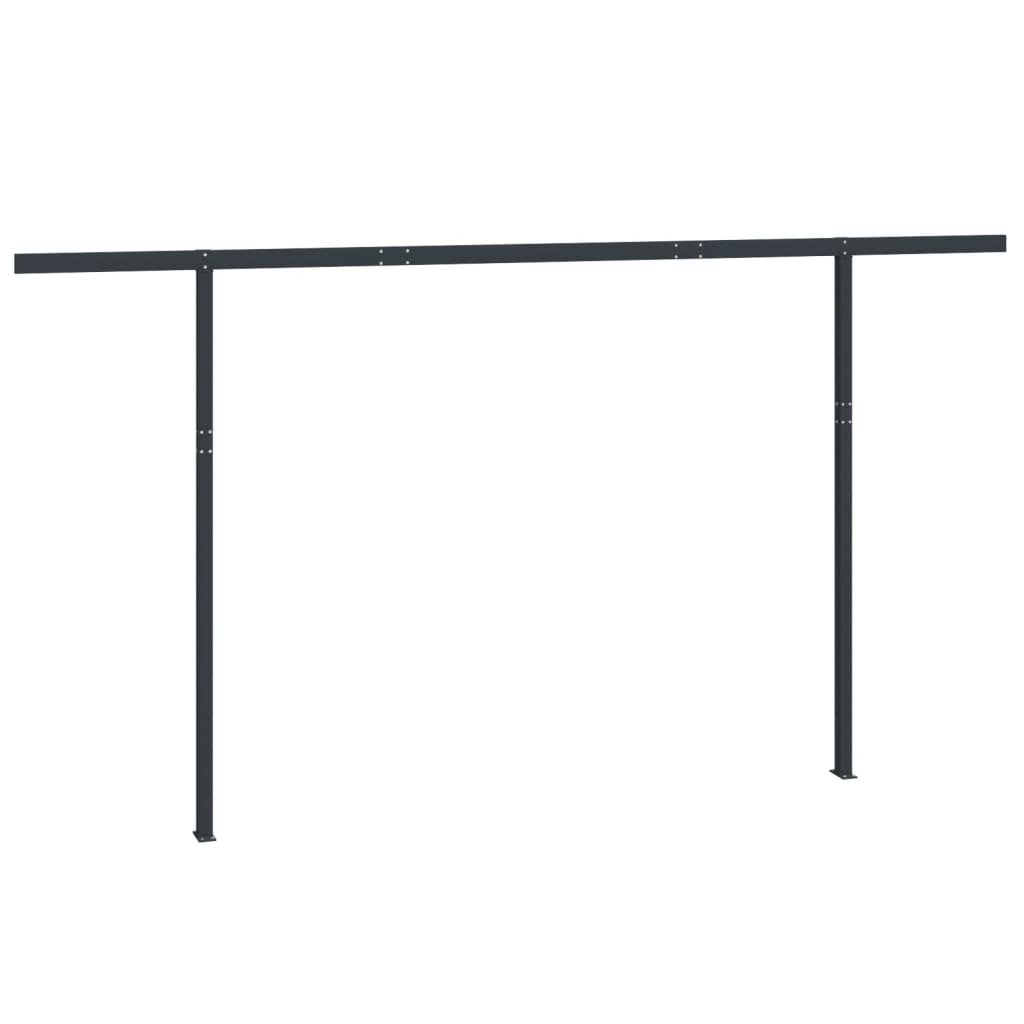 Jeu de poteaux d'auvent anthracite 450x245 cm fer