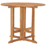 Table à dîner pliable de jardin Ø90x75 cm Bois de teck solide