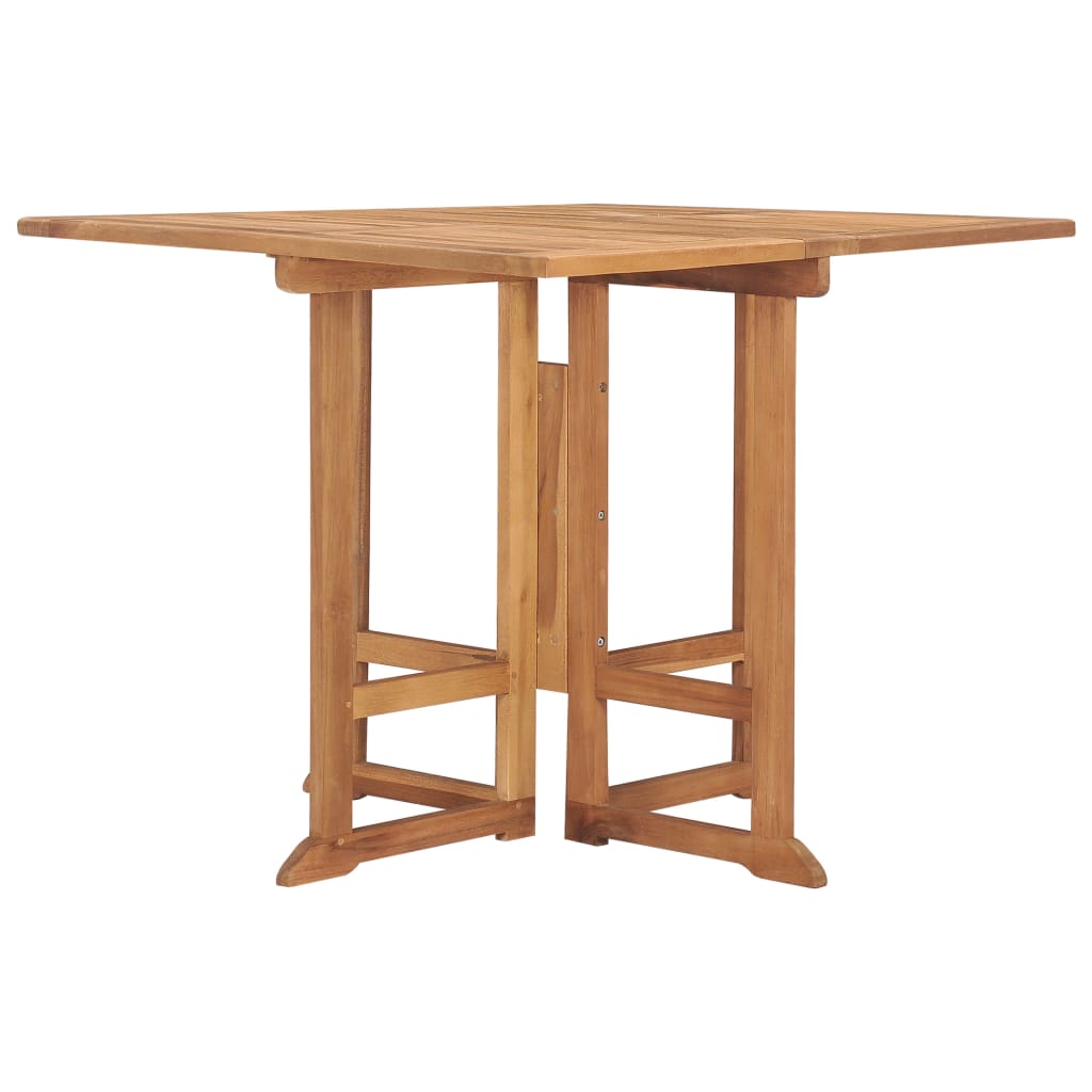 Table à dîner pliable de jardin Ø90x75 cm Bois de teck solide