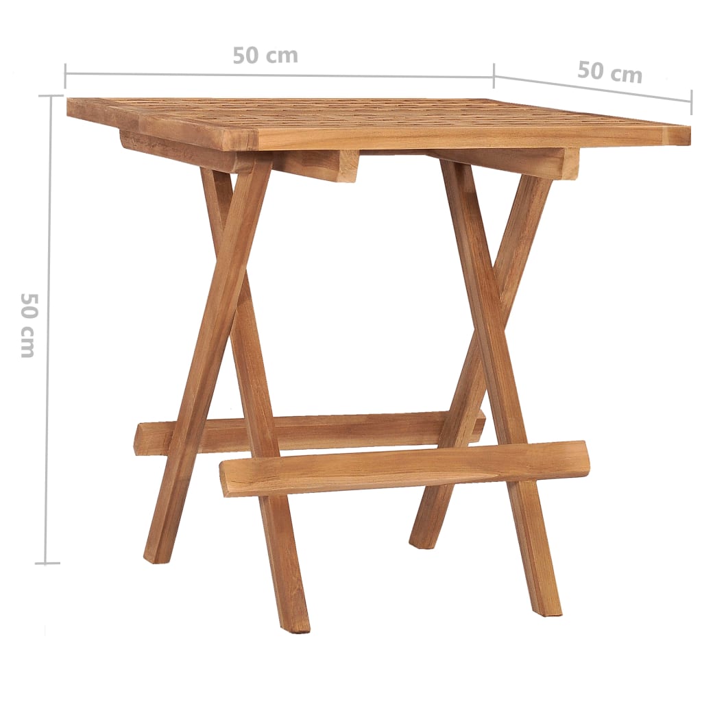 Table pliable de jardin 50x50x50 cm Bois de teck solide