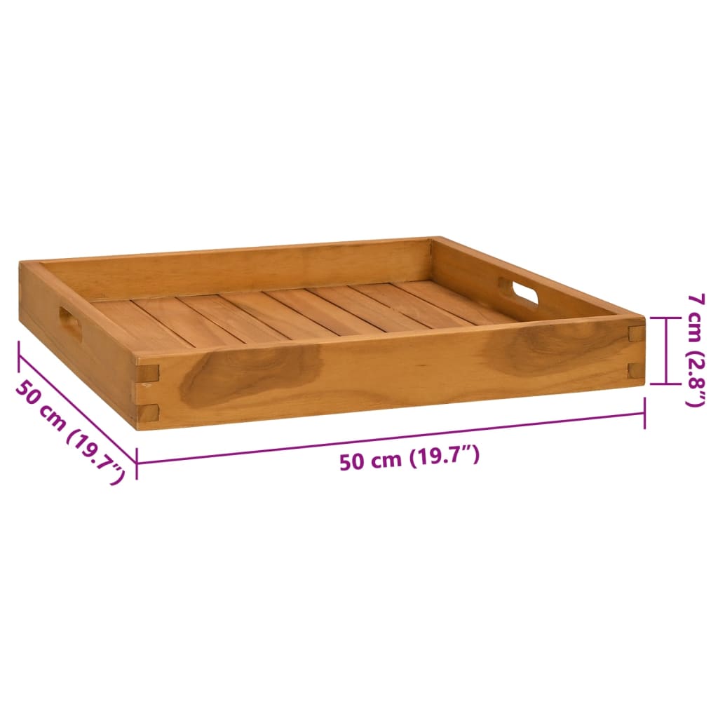 Plateau de service 50x50 cm Bois de teck massif