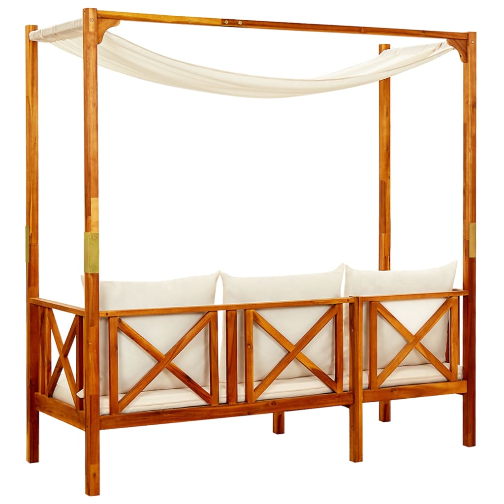 Banc de jardin avec table et repose-pieds Bois d'acacia solide