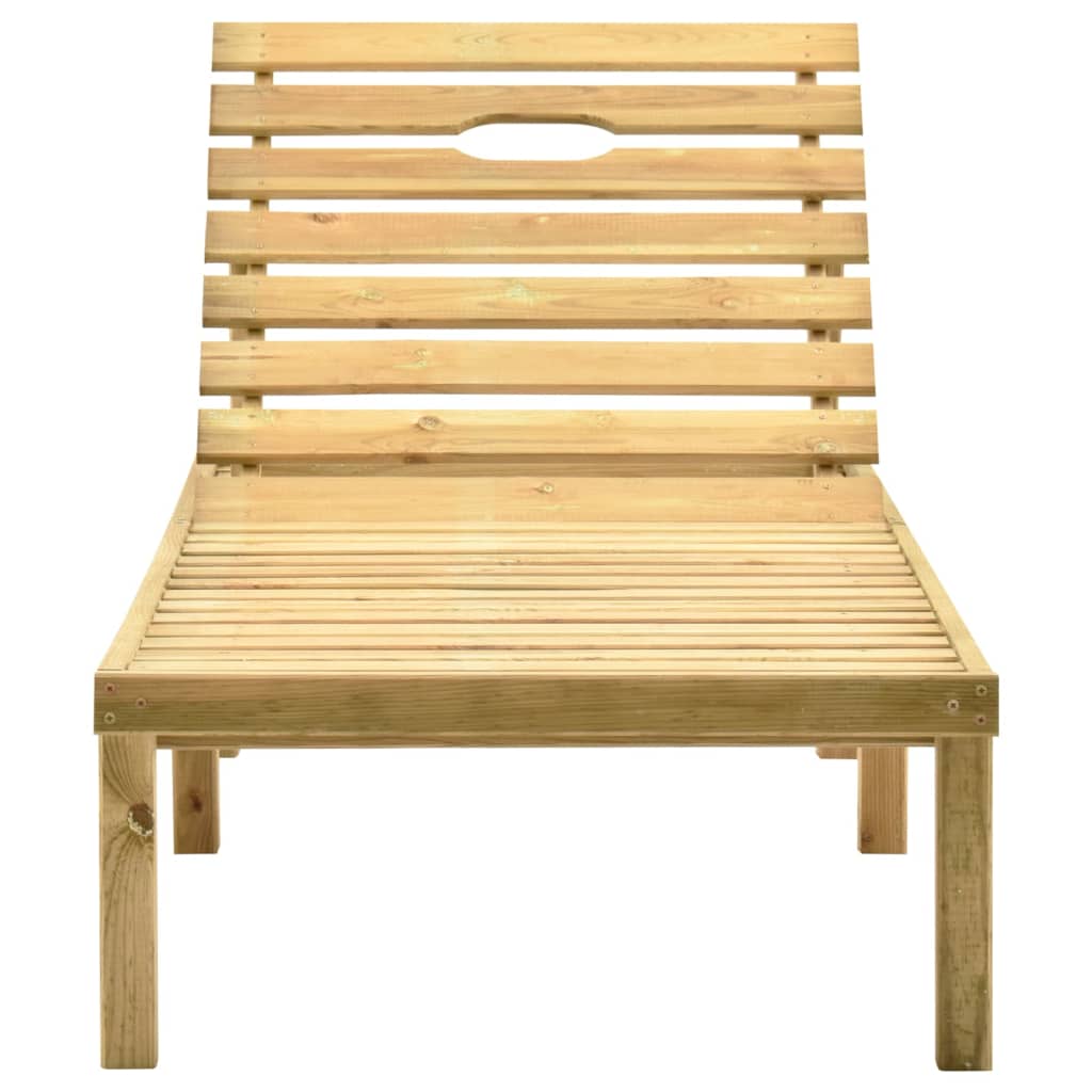 Chaise longue de jardin avec table Bois de pin imprégné